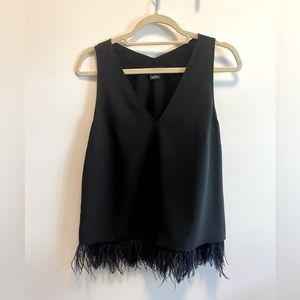 Trouvé Feather Trim Top - Size M - Black